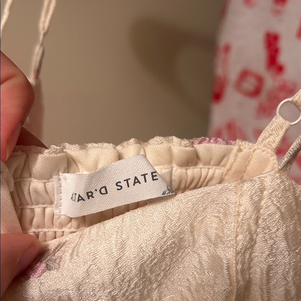 Floral Smocked Cream Dress - Picture 4 of 5